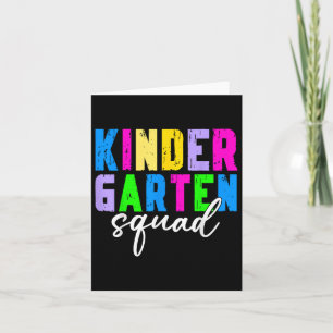 Kindergarten Squad Teacher Student First Day Back Card