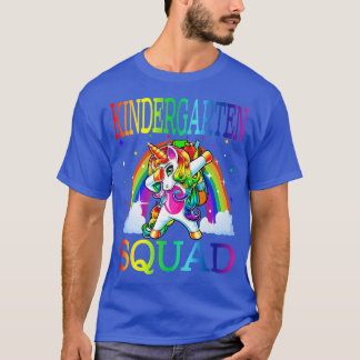 Kindergarten Squad Teacher Student Unicorn Back To T-Shirt