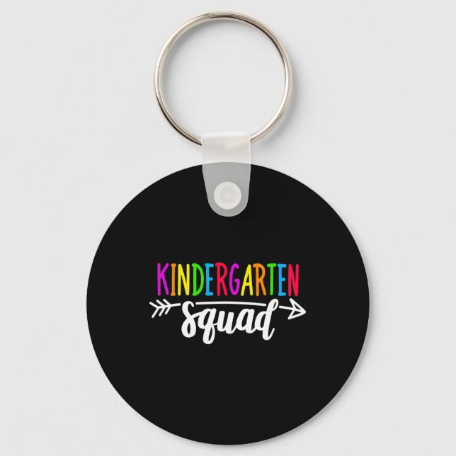 Kindergarten Squad Tee Teacher Back To School  Keychain (Front)