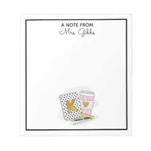 Kindergarten Teacher Appreciation White Custom Notepad