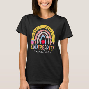 Kindergarten Teacher Back To School Boho Rainbow L T-Shirt