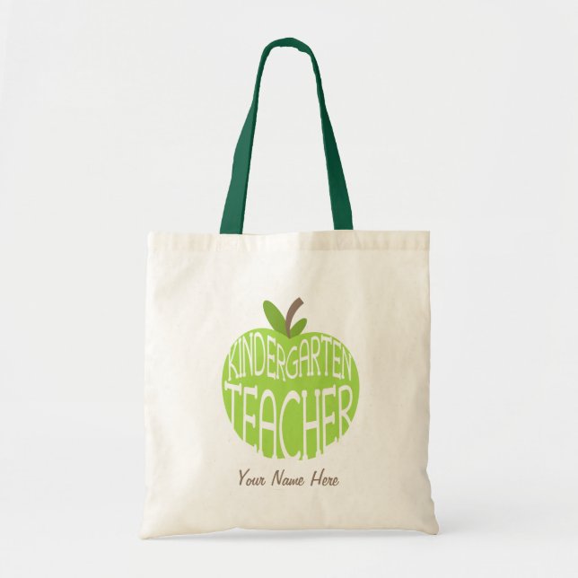 Kindergarten Teacher Bag - Green Apple (Front)