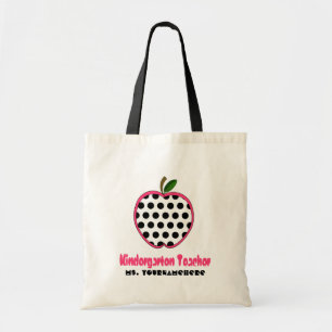 Kindergarten Teacher Bag - Polka Dot Apple