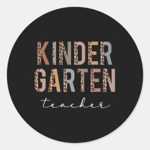 Kindergarten Teacher Ck To School Appreciation Leo Classic Round Sticker