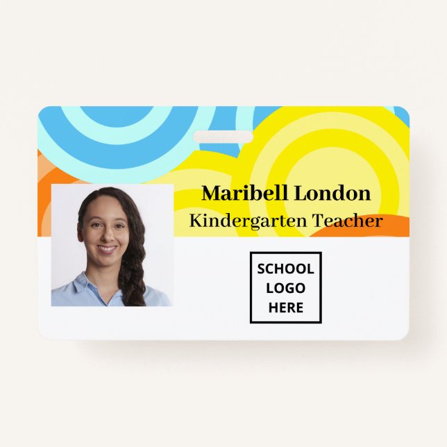 Kindergarten Teacher Colourful Badge (Front)