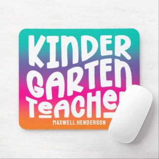 Kindergarten Teacher Colourful Ombre Mouse Pad