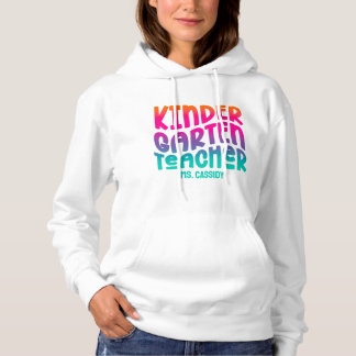 Kindergarten Teacher Colourful Ombre Text Design Hoodie