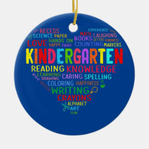 Kindergarten Teacher Funny Back to School Kinder Ceramic Ornament