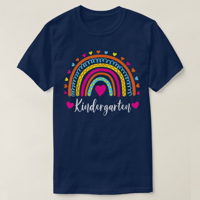 Kindergarten Teacher Funny Rainbow Lover Back To S T-Shirt (Design Front)