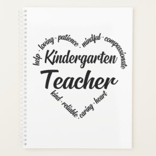 Kindergarten Teacher Heart Word Cloud Planner
