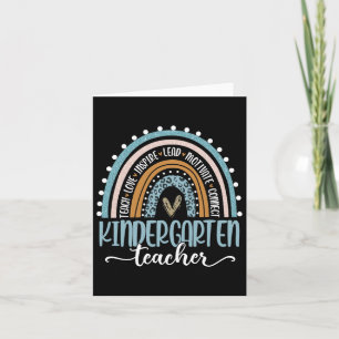 Kindergarten Teacher Leopard Rainbow First Day Of Card