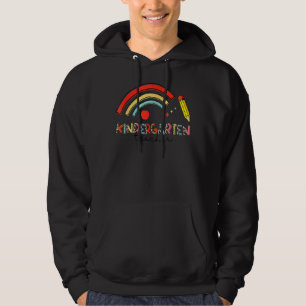 Kindergarten Teacher Leopard Rainbow Kinder Teache Hoodie