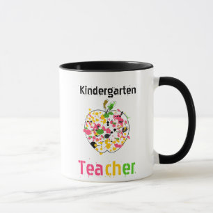 kindergarten teacher paint splatter apple Mug
