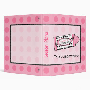 Kindergarten Teacher Polka Dot Crayon Binder