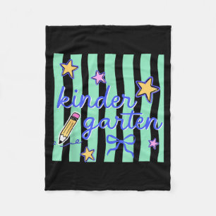 Kindergarten Teacher Preppy Ed Back To School Girl Fleece Blanket