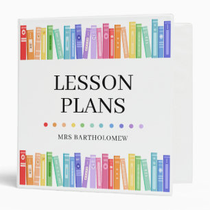 Kindergarten Teacher Rainbow Colour Books Custom Binder