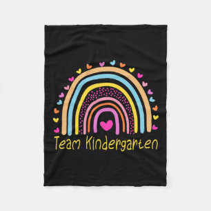 Kindergarten Teacher Rainbow Fleece Blanket