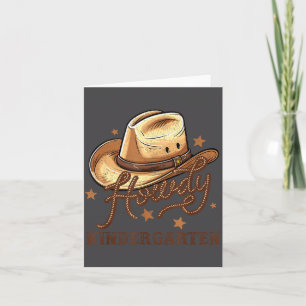 Kindergarten Teacher Rodeo Cowboy Western Howdy Ki Card
