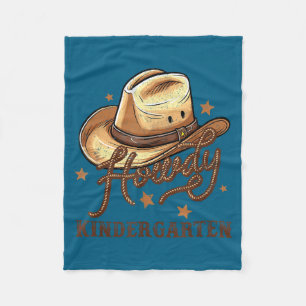 Kindergarten Teacher Rodeo Cowboy Western Howdy Ki Fleece Blanket