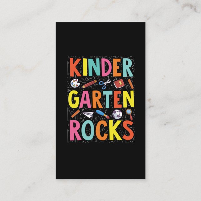 Kindergarten Teacher School Education Instructor Business Card (Front)