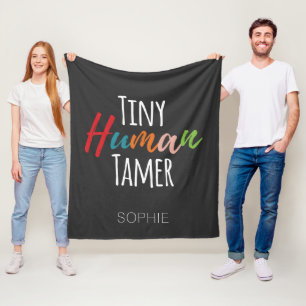 Kindergarten Teacher Tiny Human Tamer Personalized Fleece Blanket