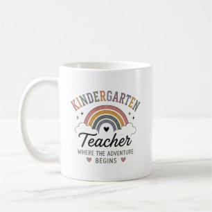 Kindergarten Teacher Where Adventure Begins Custom Coffee Mug