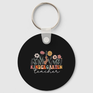 Kindergarten Teacher Wildflower Back To School Keychain