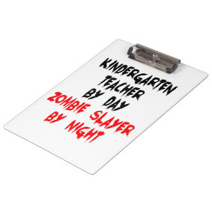 Kindergarten Teacher Zombie Joke Clipboard