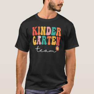 Kindergarten Team Retro Groovy Vintage First Day O T-Shirt
