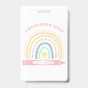 Kindergarten Team Squad Teacher Back To School Badge