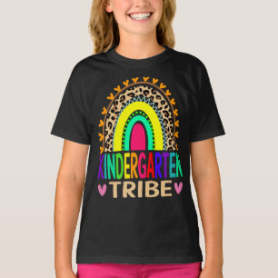Kindergarten Tribe Rainbow Leopard Back To School T-Shirt