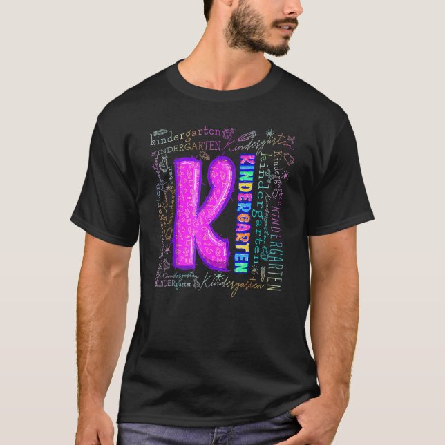 Kindergarten Typography Back To School  10 T-Shirt (Front)