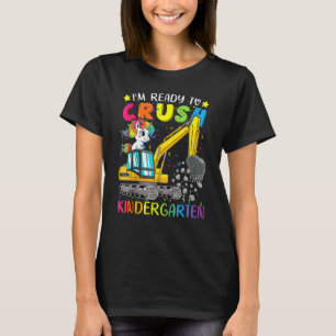 Kindergarten Unicorn Construction Truck Back To Sc T-Shirt