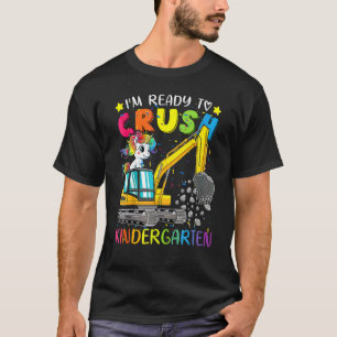 Kindergarten Unicorn Construction Truck Back To Sc T-Shirt