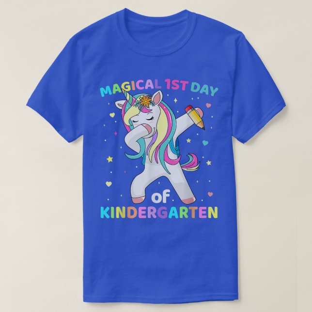 Kindergarten Unicorn First Day Of School  Back To  T-Shirt (Design Front)