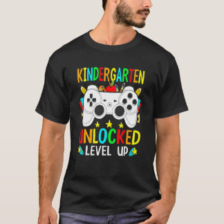 Kindergarten Unlocked Level Up Gamer Boys Back To  T-Shirt