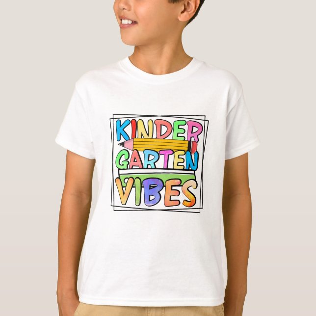 Kindergarten Vibes Colourful Cute Toddler  T-Shirt (Front)