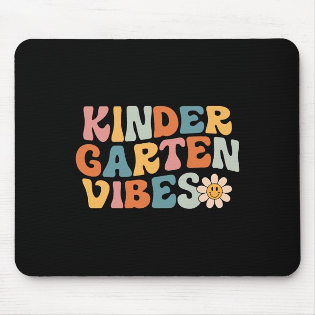 Kindergarten Vibes - Kinder Crew Retro First Day o Mouse Pad (Front)