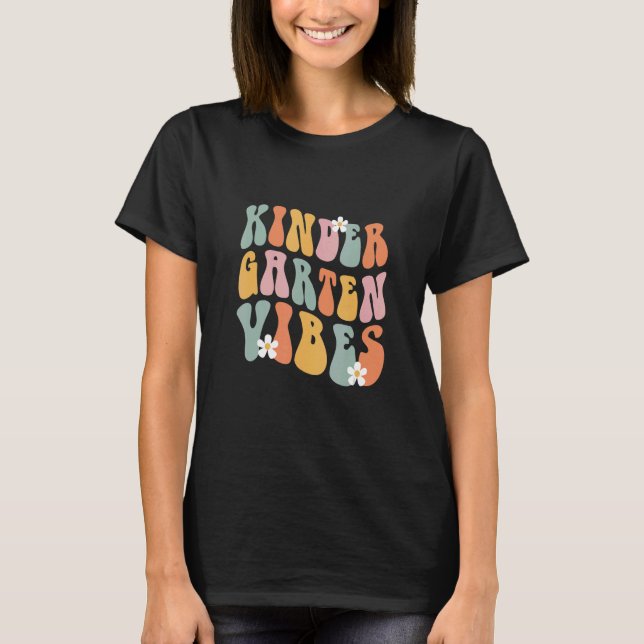 Kindergarten Vibes  Kinder Crew Retro First Day of T-Shirt (Front)