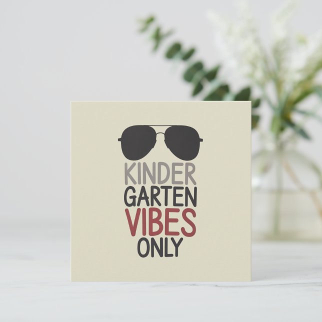 Kindergarten Vibes Only Back to School  Invitation (Standing Front)