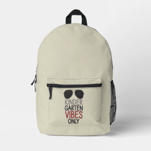 Kindergarten Vibes Only Back to School Printed Backpack