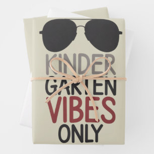 Kindergarten Vibes Only Back to School Wrapping Paper Sheet