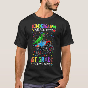 Kindergarten We Are Done Kindergarten Dinosaur Mon T-Shirt