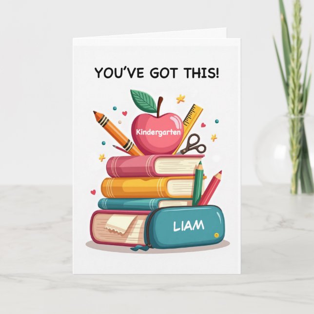 Kindergarten You’ve Got This Personalize School Card (Front)