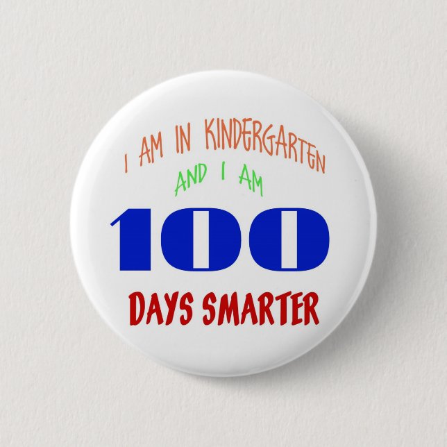 Kindergarteners 100 Day 2 Inch Round Button (Front)