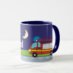 Kindertasse - Feuerwehr Nacht personalisierbare Mug