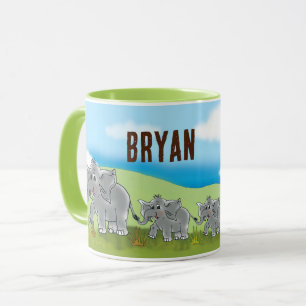 Kindertasse Niedliche Elefanten - Afrika Savanne Mug