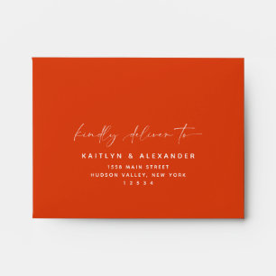 Kindly Deliver Orange RSVP Envelope