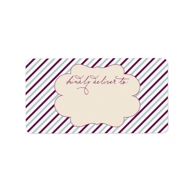 kindly deliver to: address label (Front)