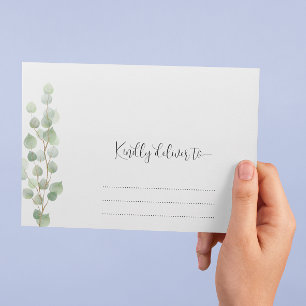 Kindly Deliver to Script Wedding Return Address Envelope
